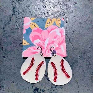 Leather Baseball Earrings